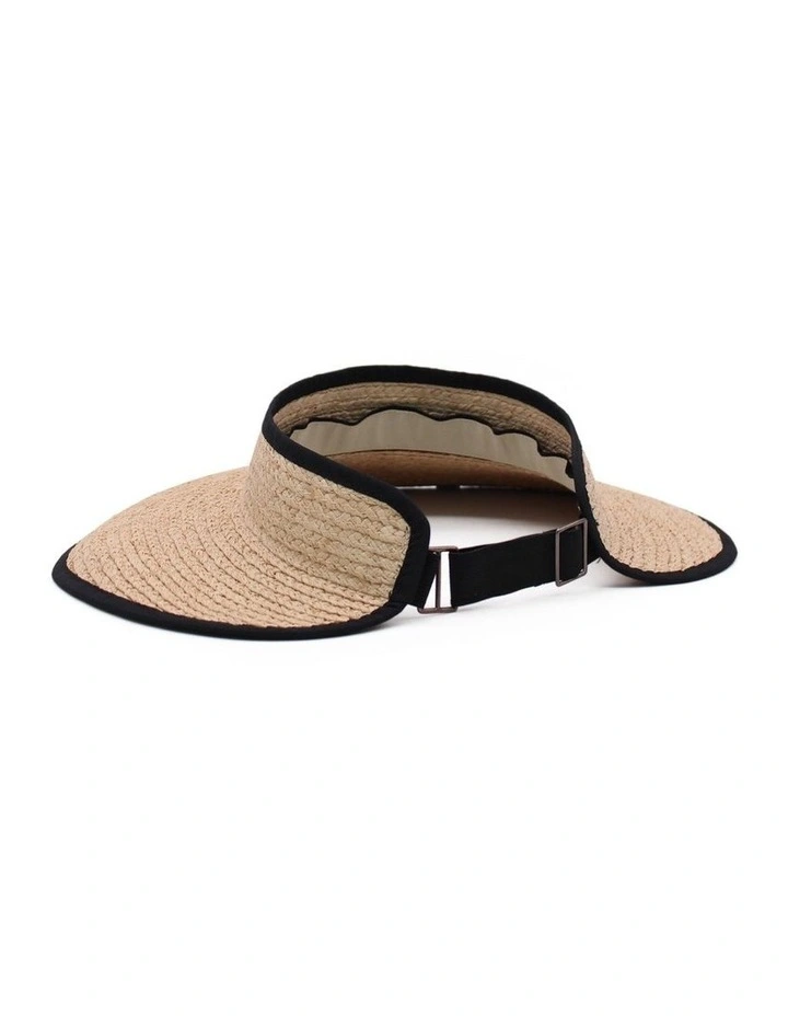 Tabitha Visor Hat in Natural/Black image 3