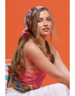 Fleur Large Hair Scarf in Pink