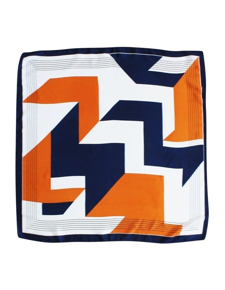 Anessa Hair Scarf in Orange and Navy image 1