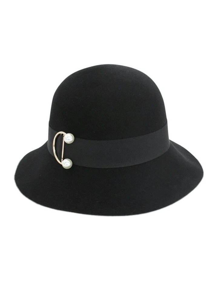 Saige Small Wool Floppy in Black image 1