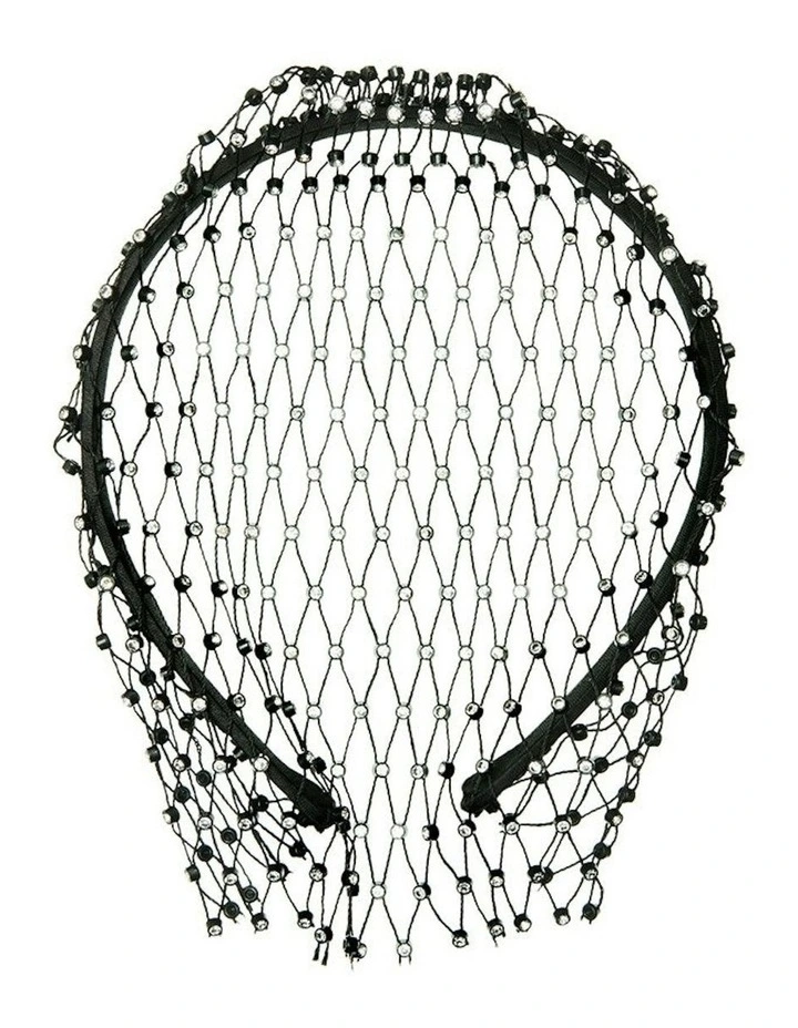 Safa Veil Headpiece in Black image 1