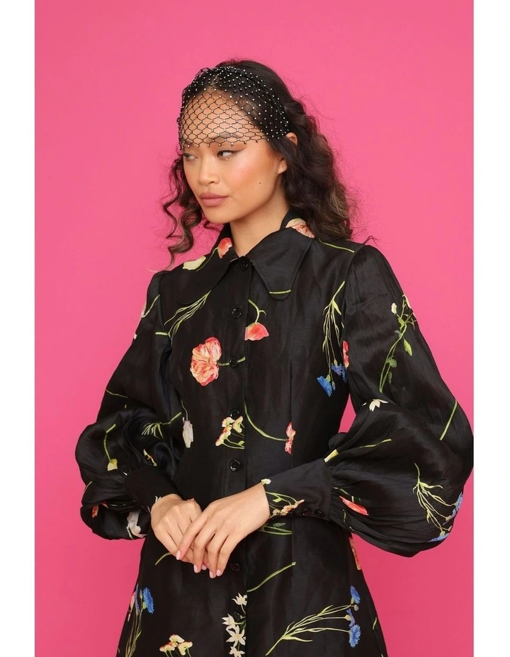 Safa Veil Headpiece in Black image 6