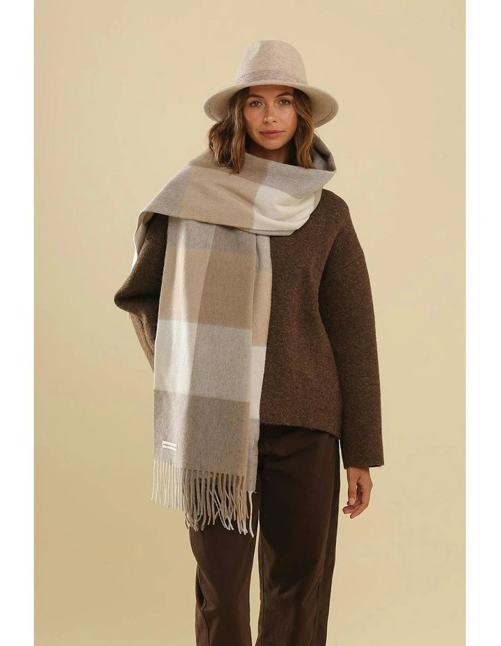 Asher Wool Scarf in Neutrals image 4