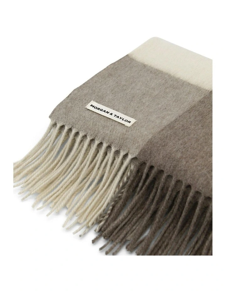 Asher Wool Scarf in Neutrals image 6