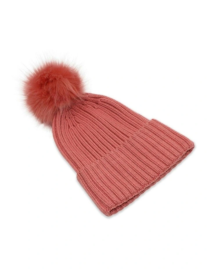 Valentine Wool Blend Beanie in Blush image 1