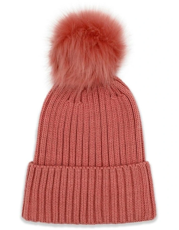 Valentine Wool Blend Beanie in Blush image 2