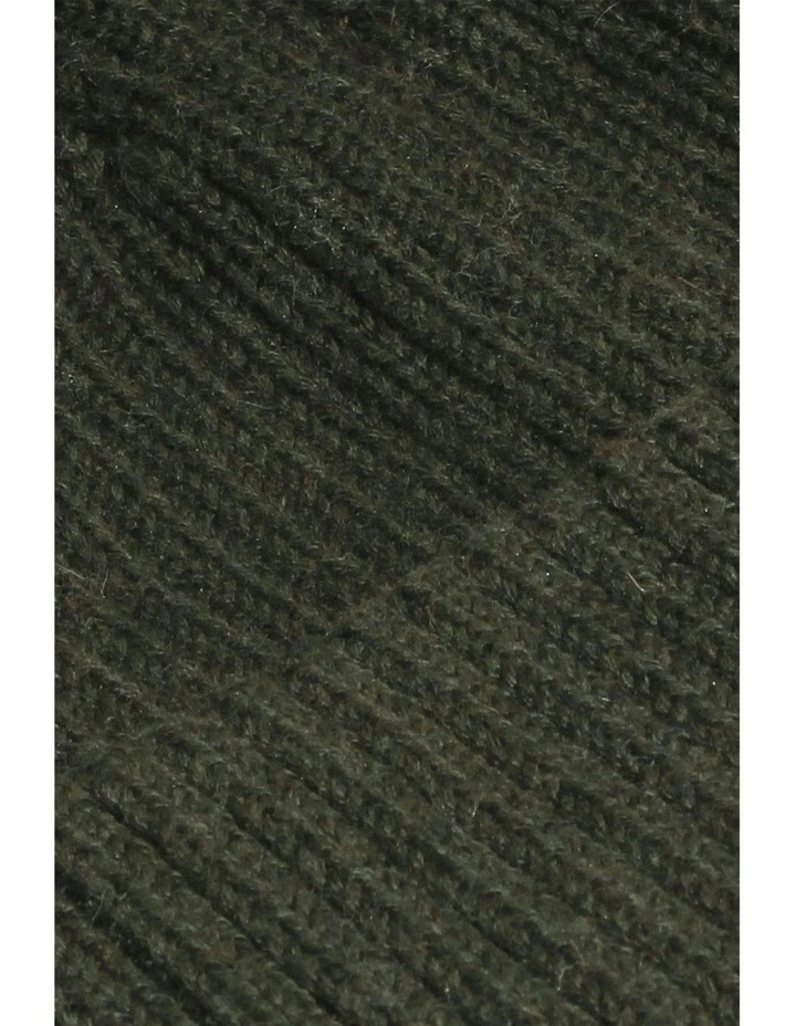 Valentine Wool Blend Beanie in Khaki Green image 6
