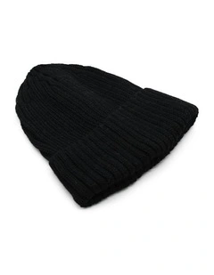 Mia Wool Blend Beanie in Black