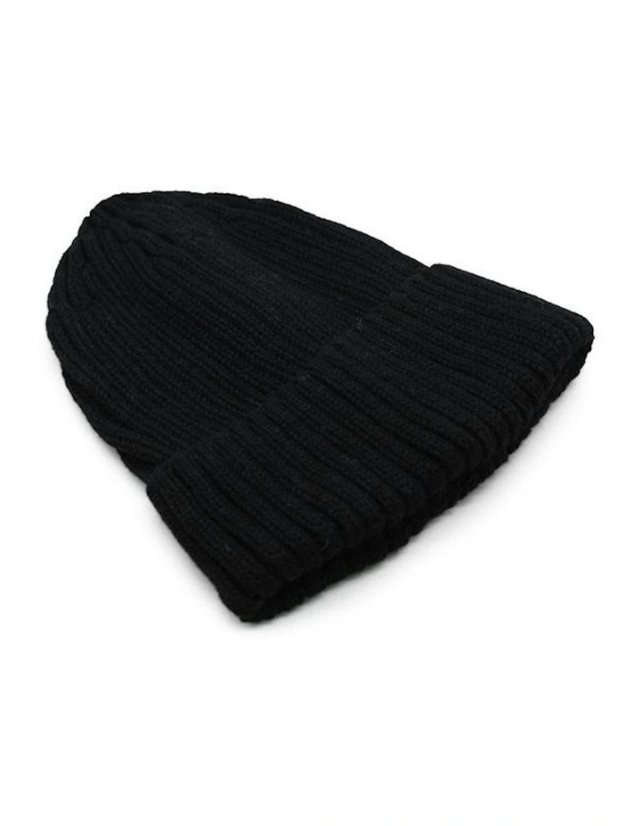 Mia Wool Blend Beanie in Black image 1