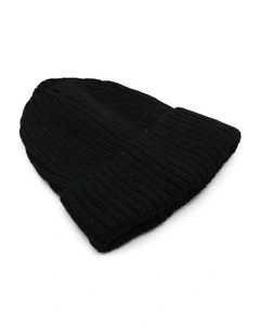 Mia Wool Blend Beanie in Black