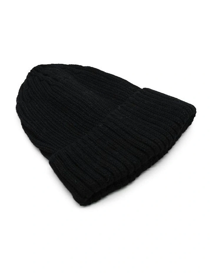 Mia Wool Blend Beanie in Black image 1