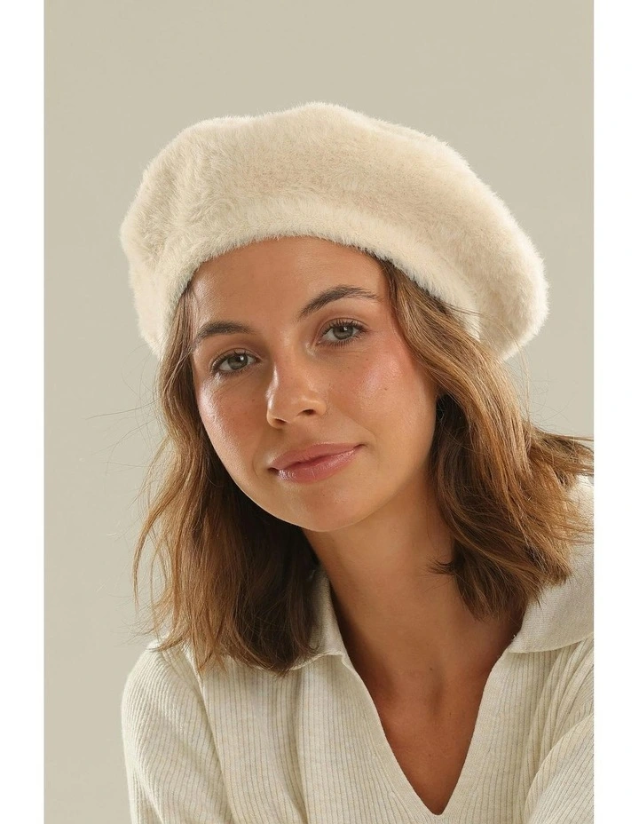 Paris Beret in Cream image 5