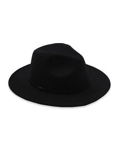 Hudson Polyester Felt Fedora in Black