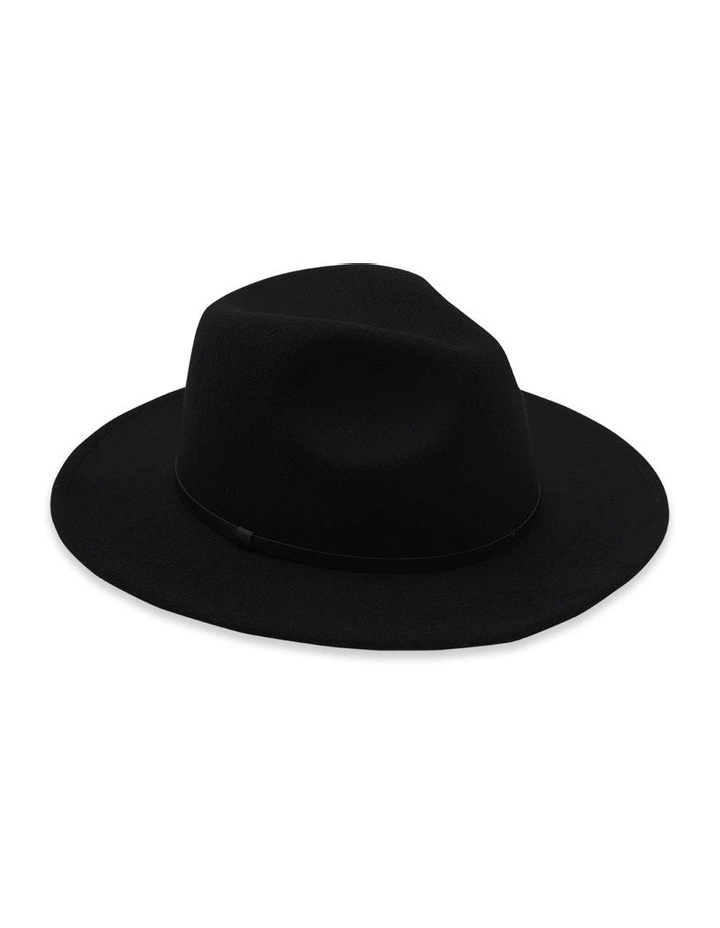 Hudson Polyester Felt Fedora in Black image 1