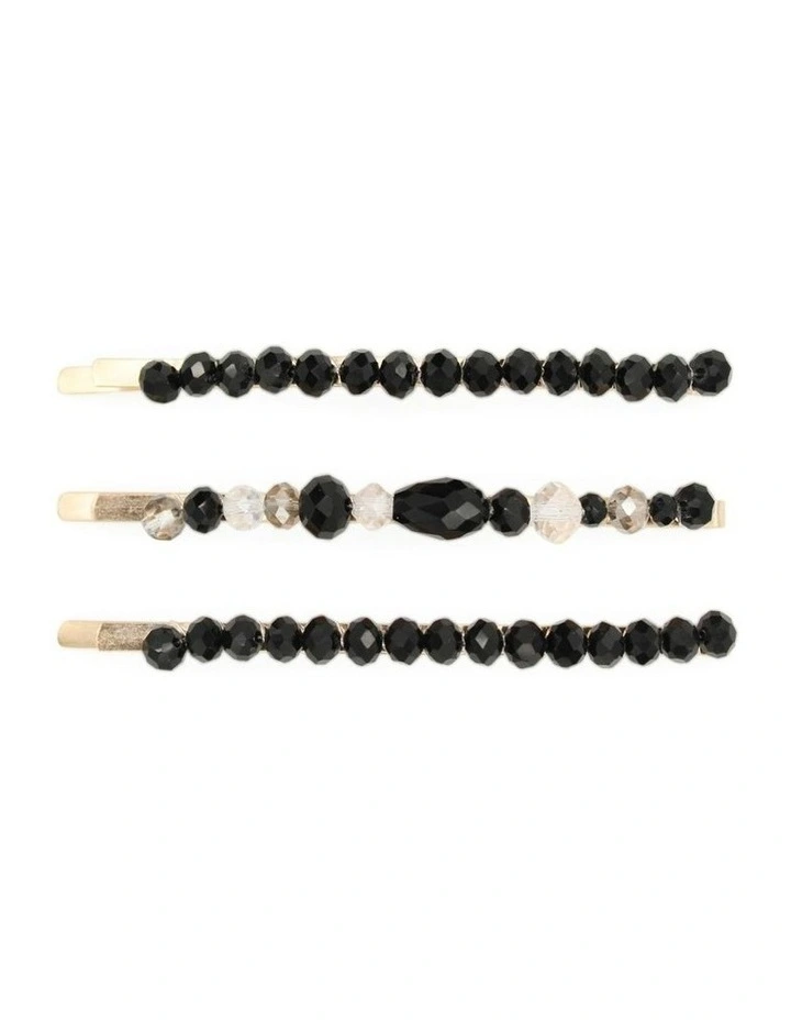 Trinity Hair Clip Set in Black image 1