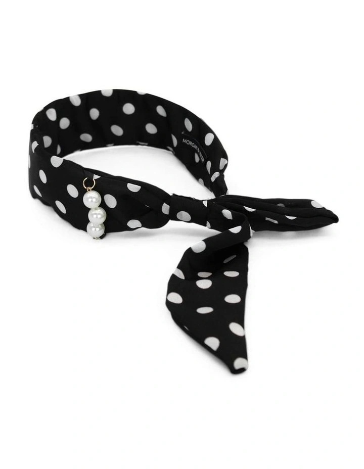 Fiorella Headband in Black/ White image 3