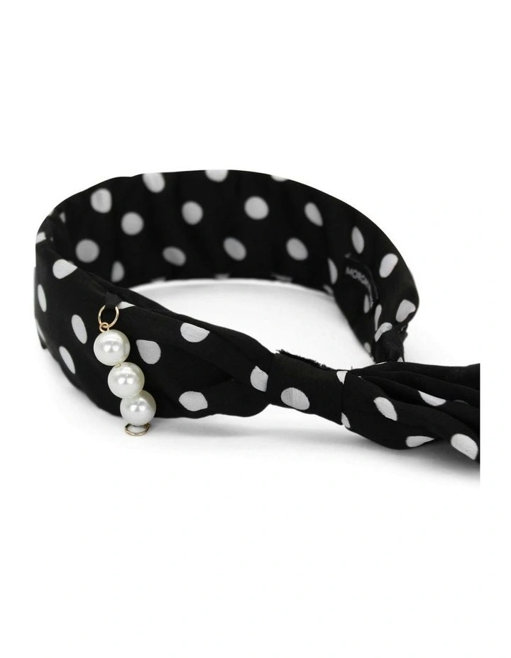 Fiorella Headband in Black/ White image 4