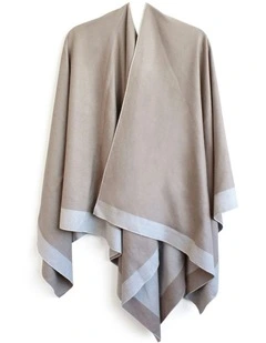 Leonora Poncho in Camel and Beige