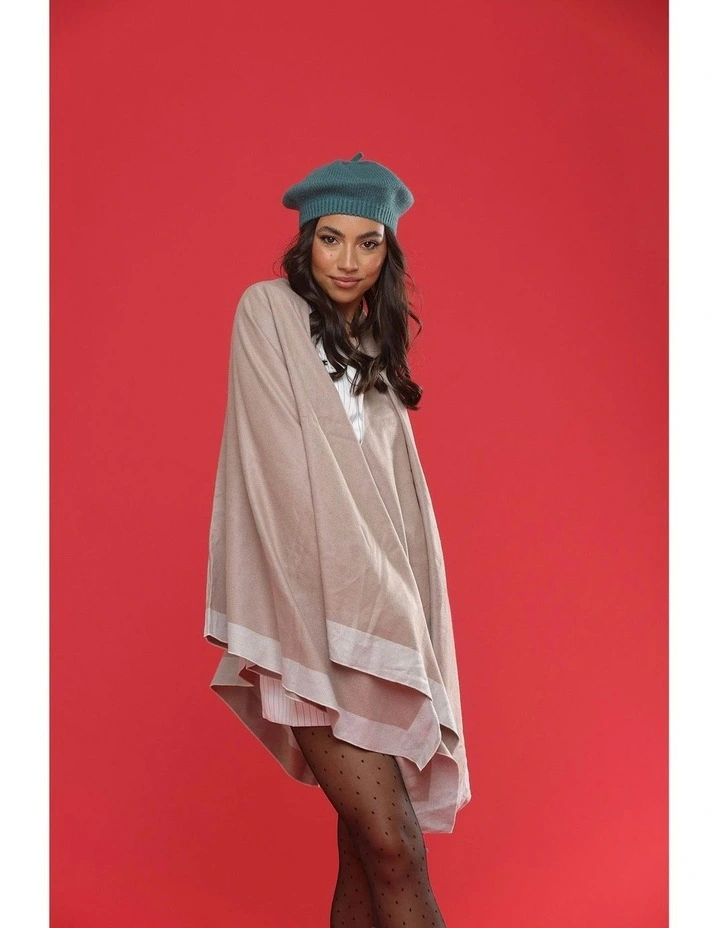 Leonora Poncho in Camel and Beige image 2