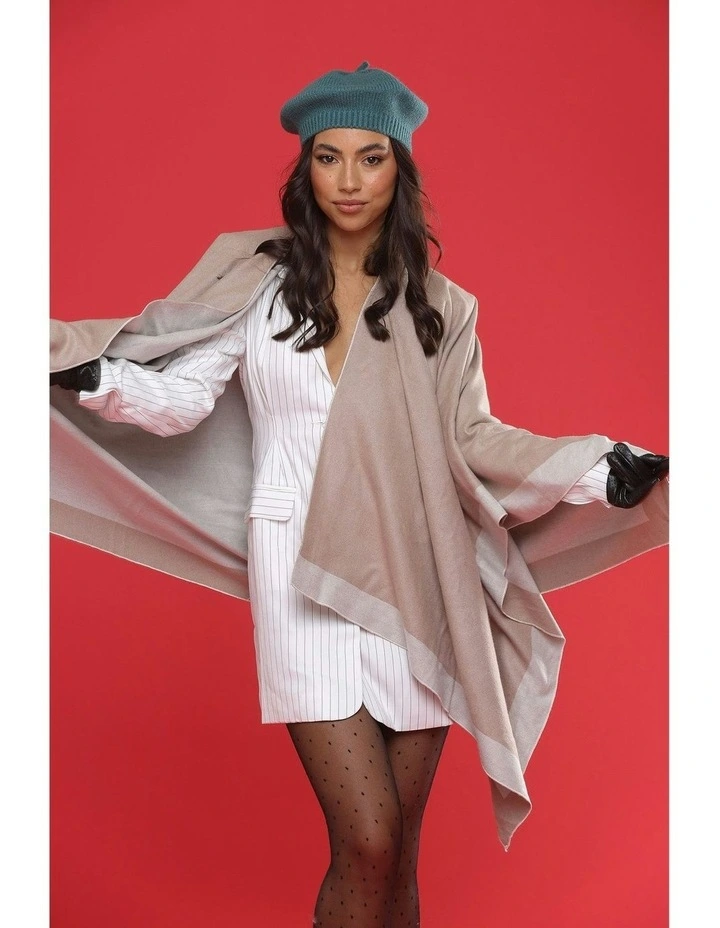 Leonora Poncho in Camel and Beige image 3