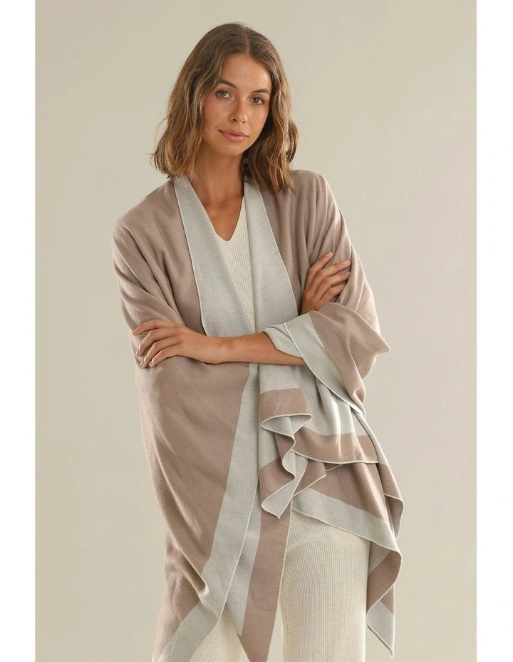 Leonora Poncho in Camel and Beige image 5