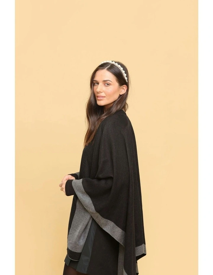 Leonora Poncho in Charcoal and Black image 4