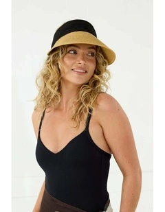 Bridie Visor in Tan & Black