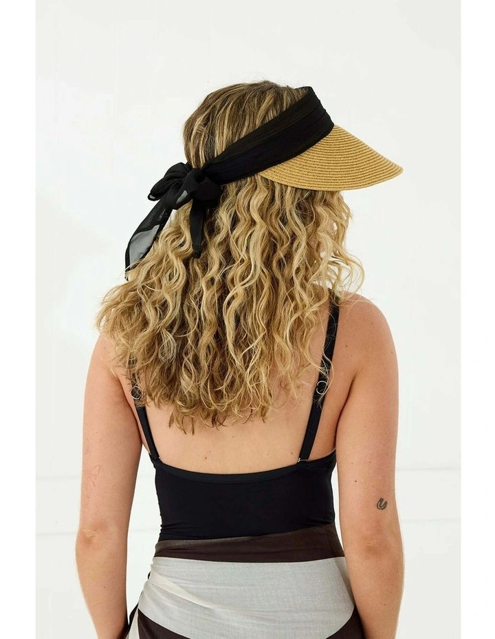 Bridie Visor in Tan & Black image 5