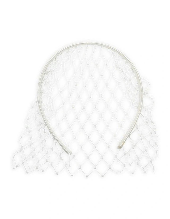 Lucia Veil Headpiece in White image 1
