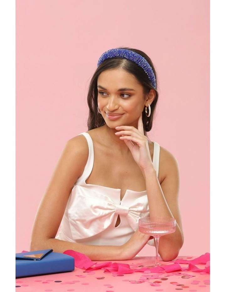Harlow Headband in Cobalt Blue image 2