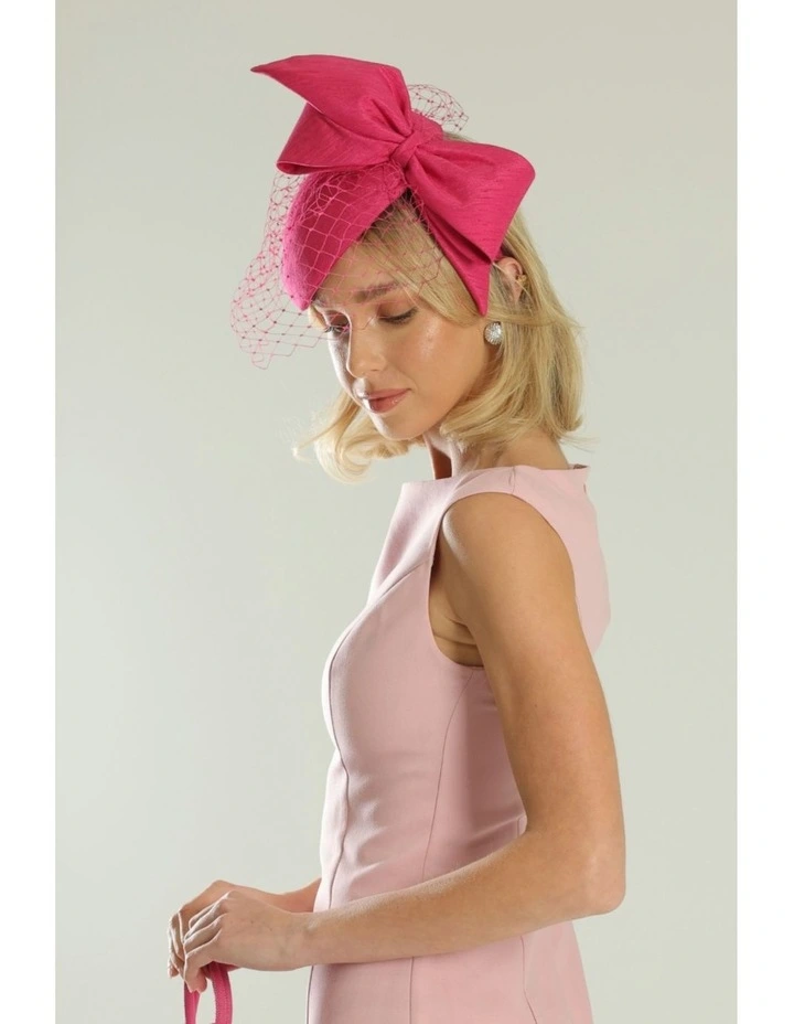 Alina Fascinator in Hot Pink image 3