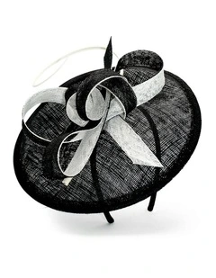 Ashlyn Fascinator in Black and White