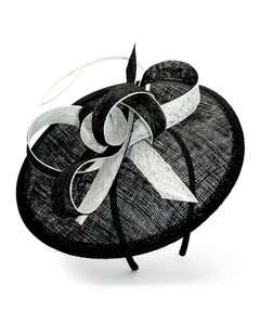 Ashlyn Fascinator in Black and White