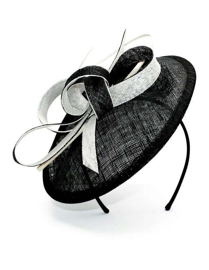 Ashlyn Fascinator in Black and White image 2