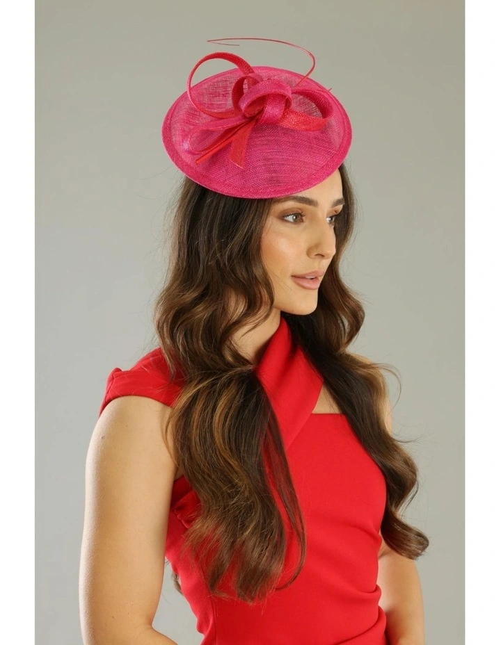 Ashlyn Fascinator in Pink and Red image 2