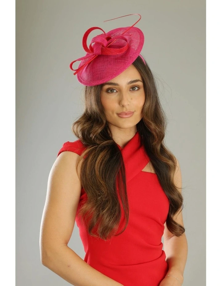 Ashlyn Fascinator in Pink and Red image 4