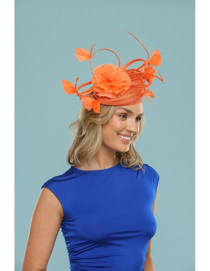 Mariposa Fascinator in Orange image 3