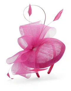 Gabriela Fascinator in Hot Pink