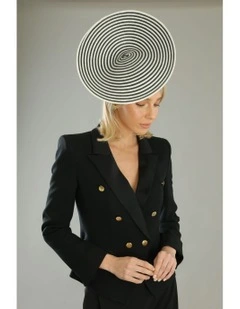 Erika Fascinator in Black/White