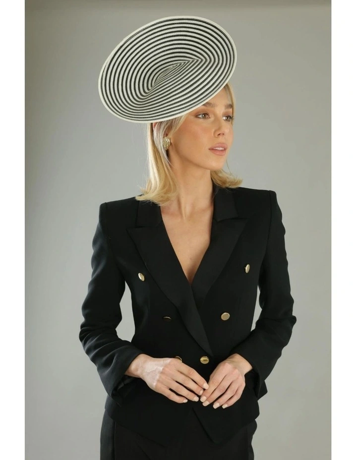 Erika Fascinator in Black/White image 2