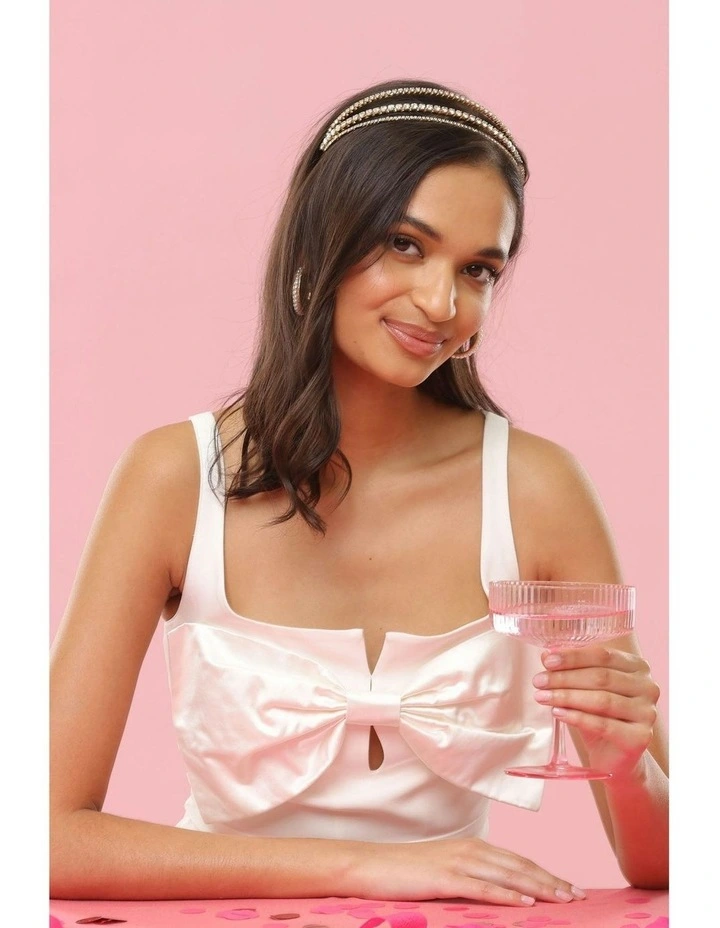 Halsey Headband in Crystal image 3