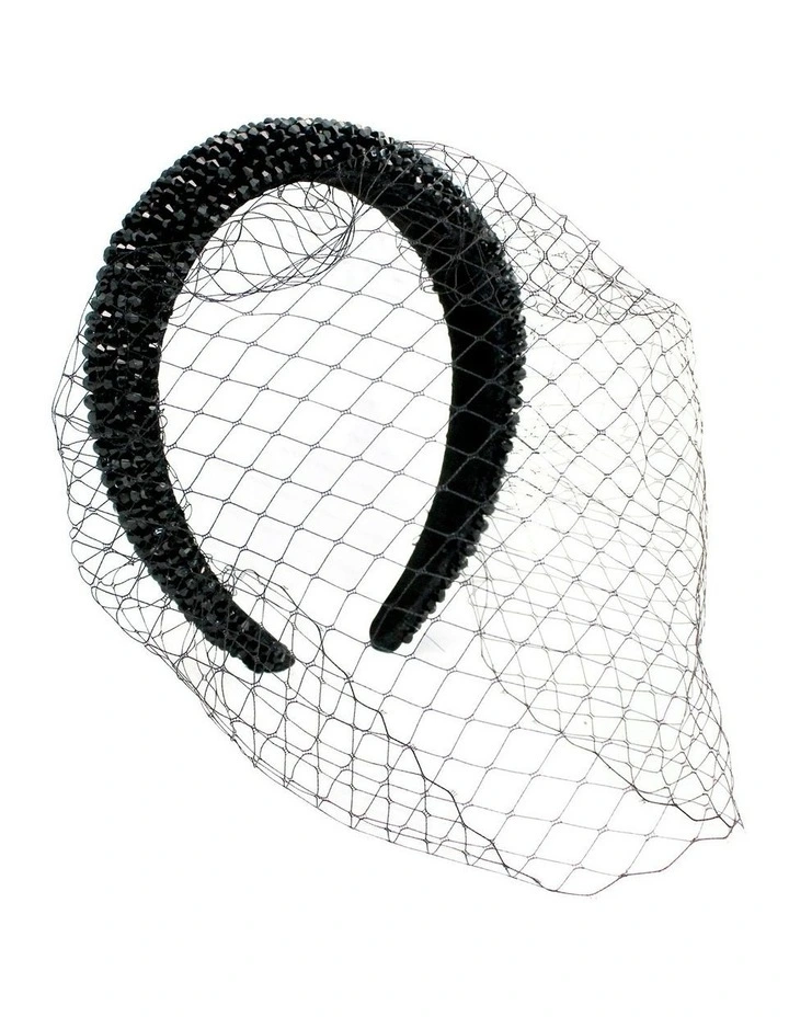 Haven Headband Veil in Black image 2
