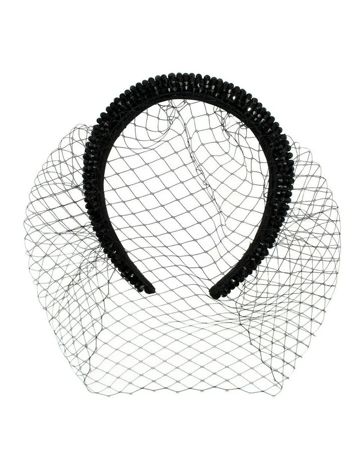 Haven Headband Veil in Black image 3