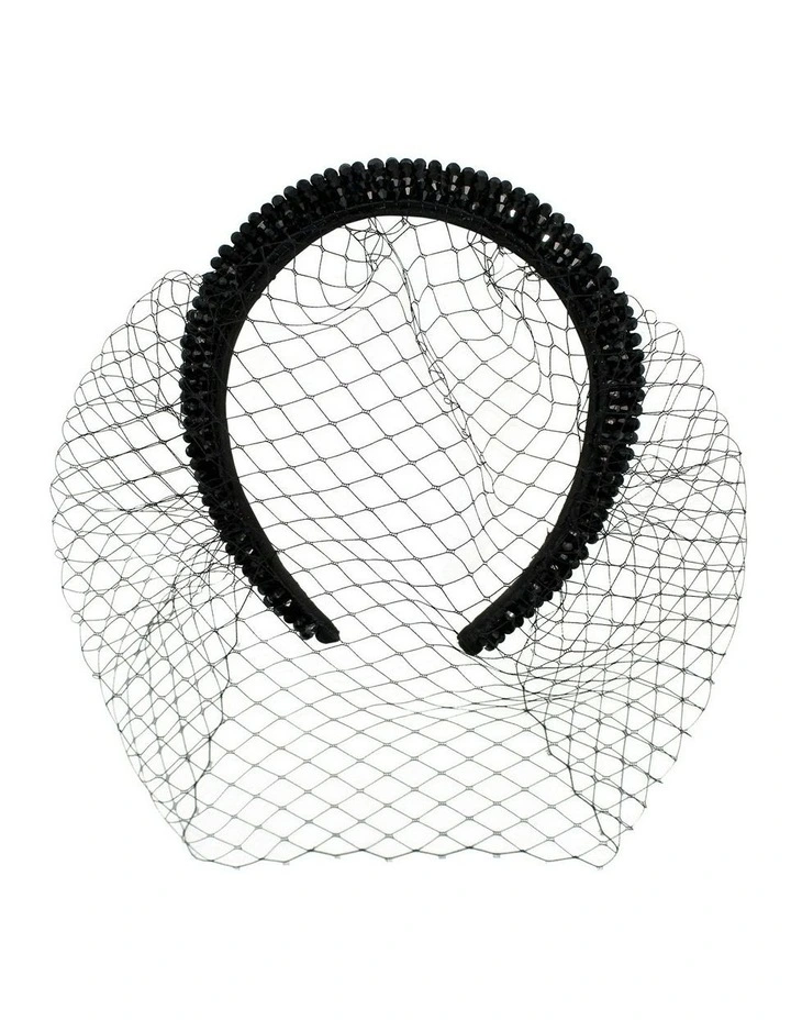 Haven Headband Veil in Black image 4