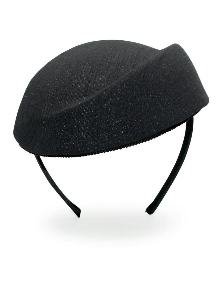 Evelyn Beret Fascinator in Black image 2