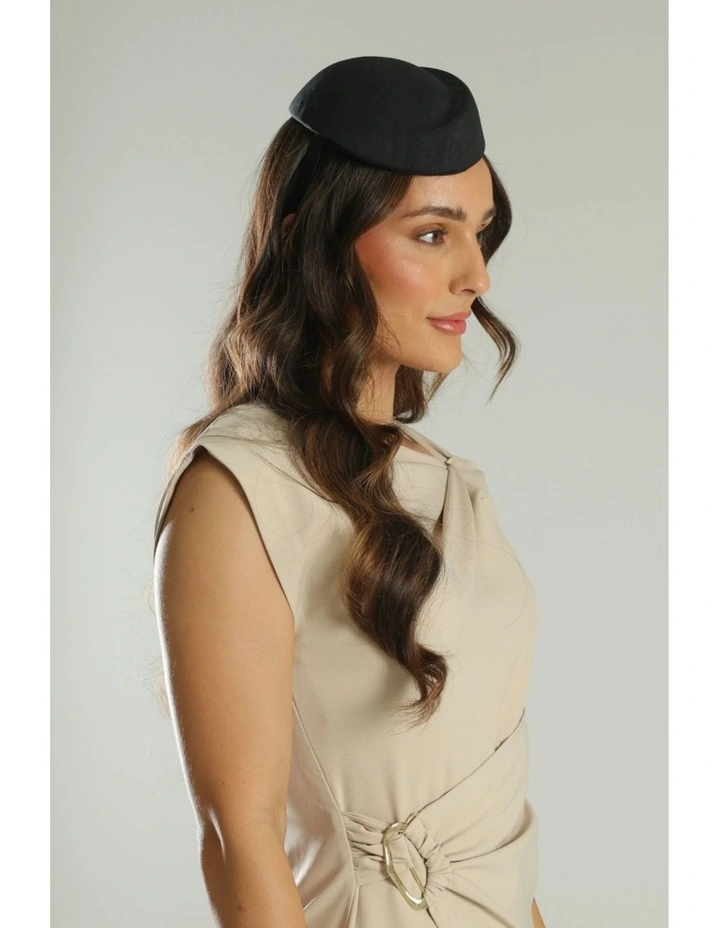 Evelyn Beret Fascinator in Black image 5