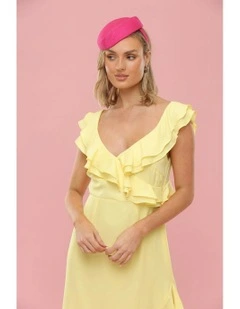 Evelyn Beret Fascinator in Hot Pink