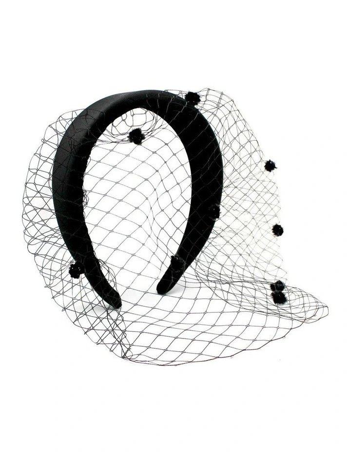 Lilah Veil Headband in Black image 2