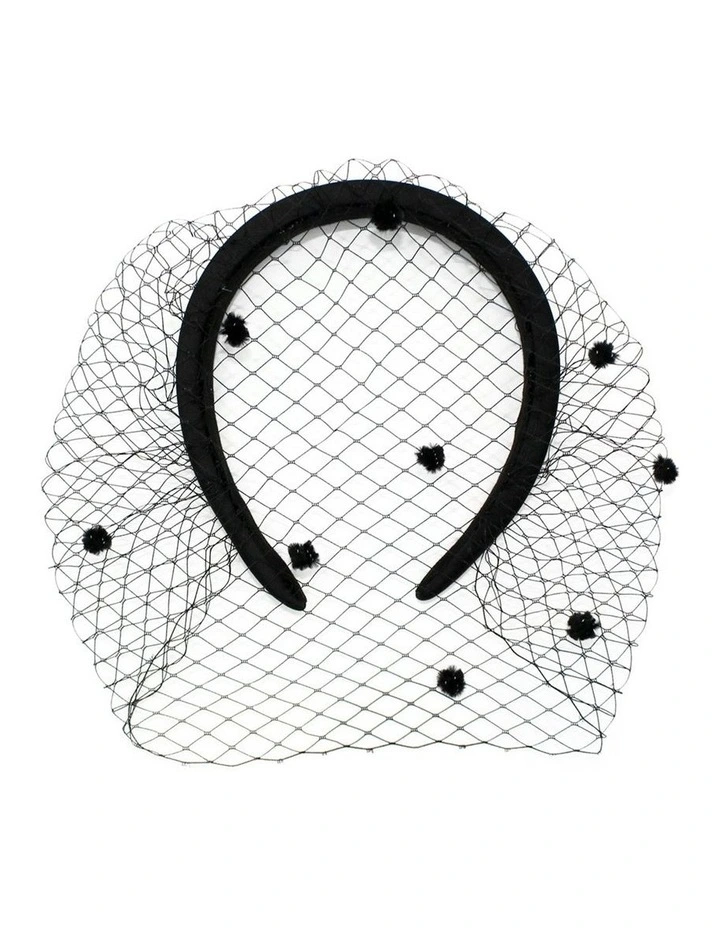 Lilah Veil Headband in Black image 4