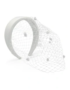 Lilah Veil Headband in White